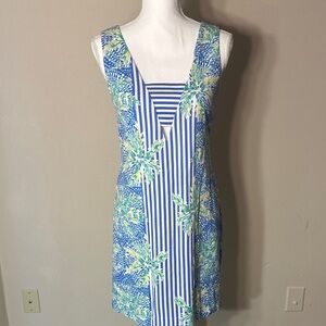 Lilly Pulitzer Blue and Green Midi Dress